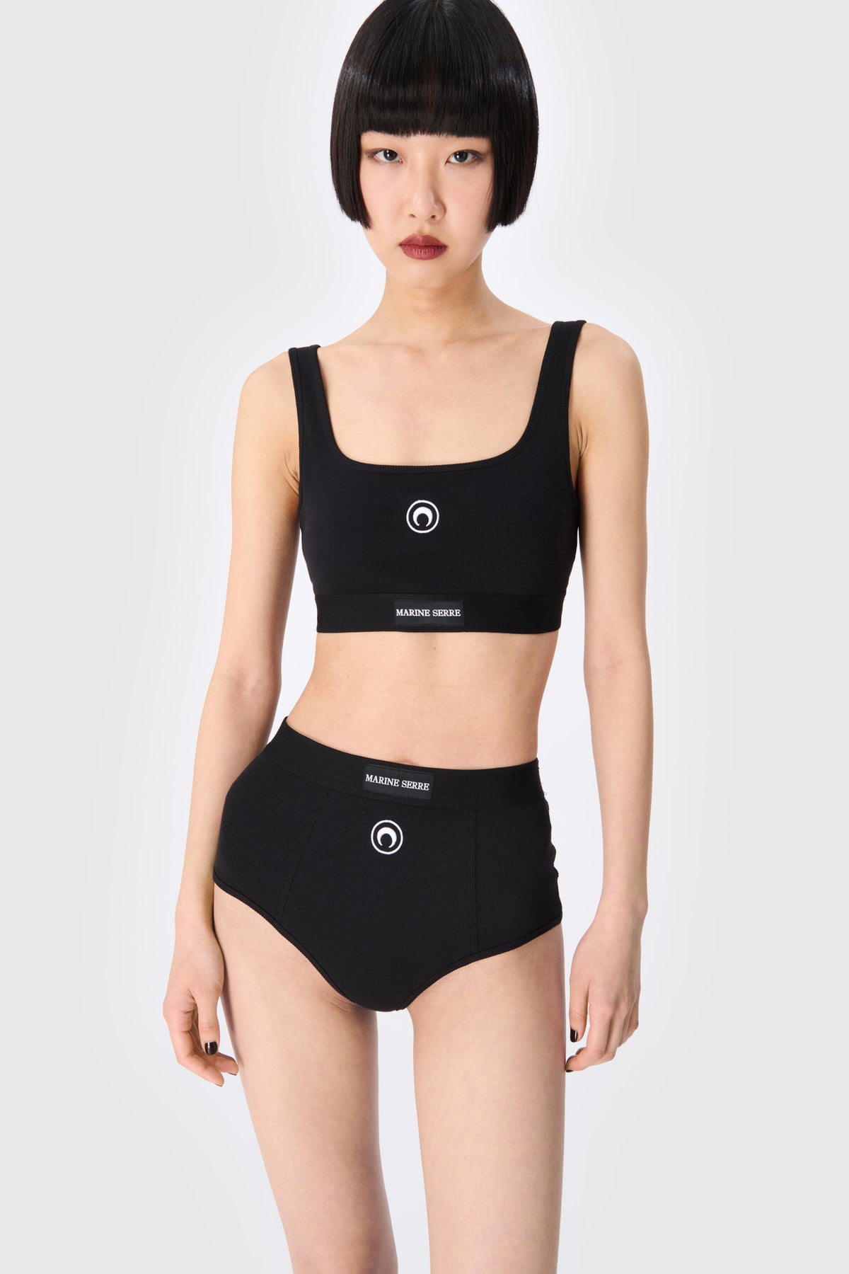 Moon Logo Stretched Jersey Sport Bra