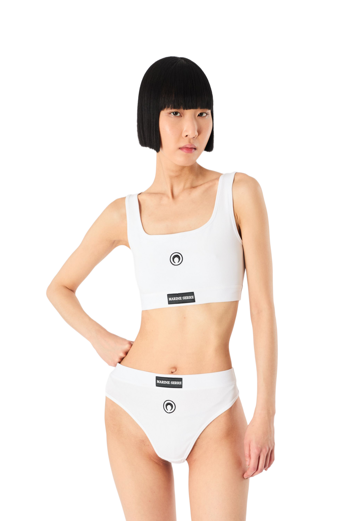 Moon Logo Stretched Jersey Sport Bra