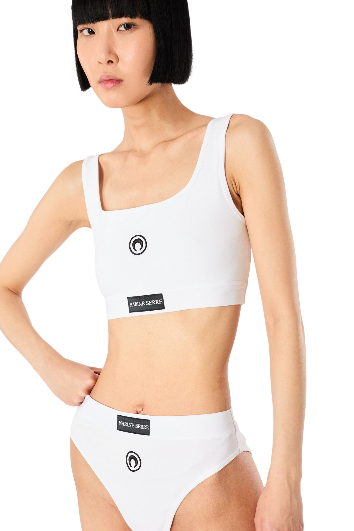 Moon Logo Stretched Jersey Sport Bra