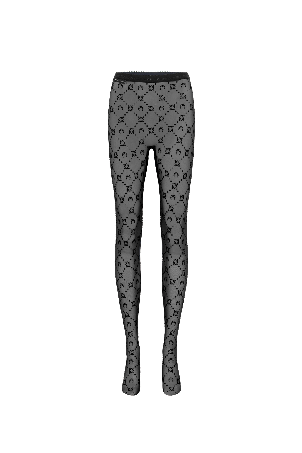 Moonogram Mesh Flock Tights