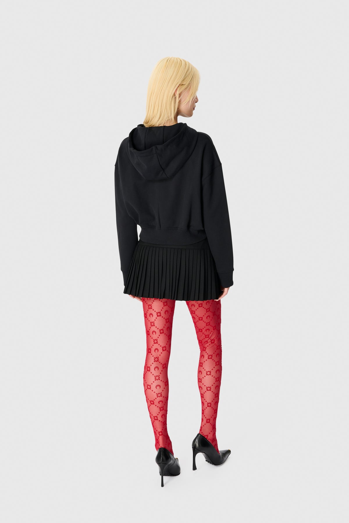 Sweat à capuche zippé court en polaire avec logo Moon