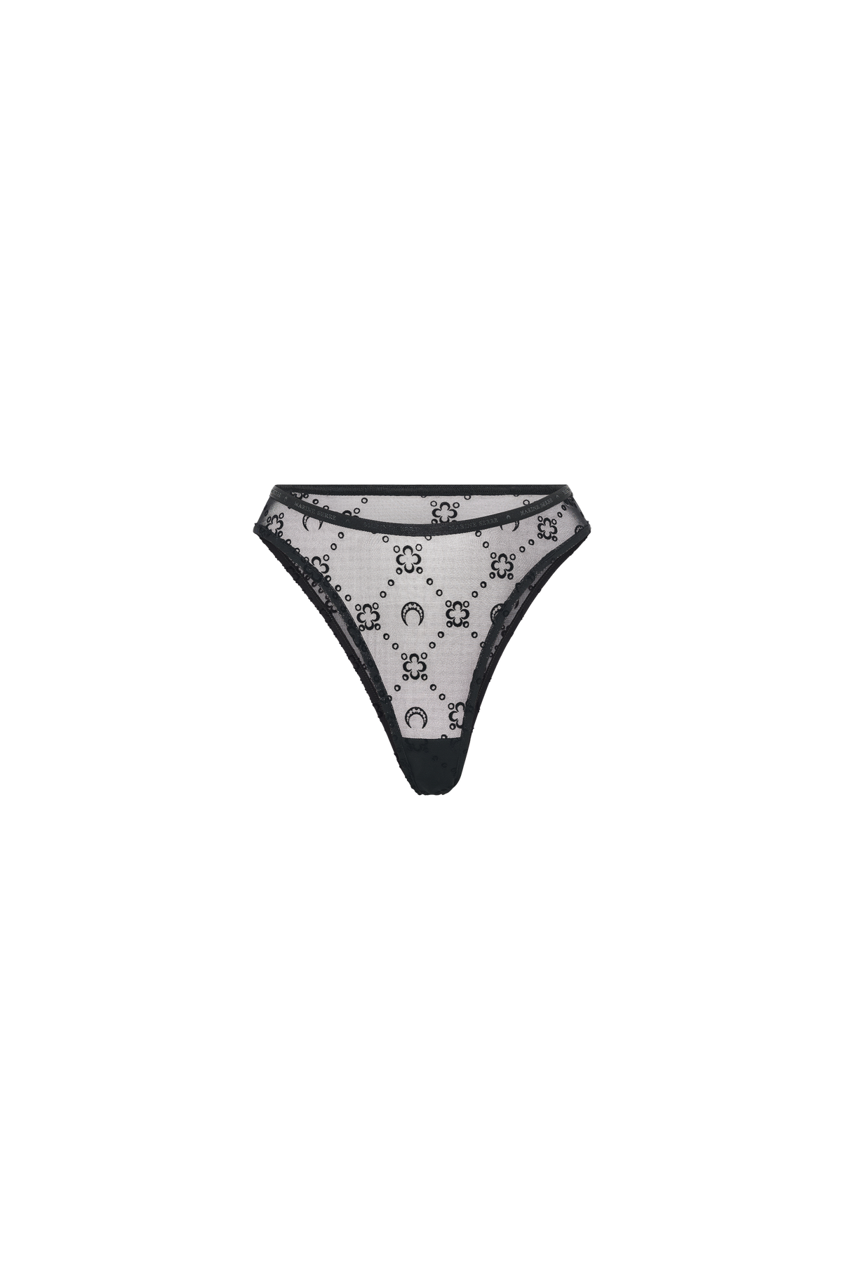 Moonogram Mesh Flock High-Cut Panties