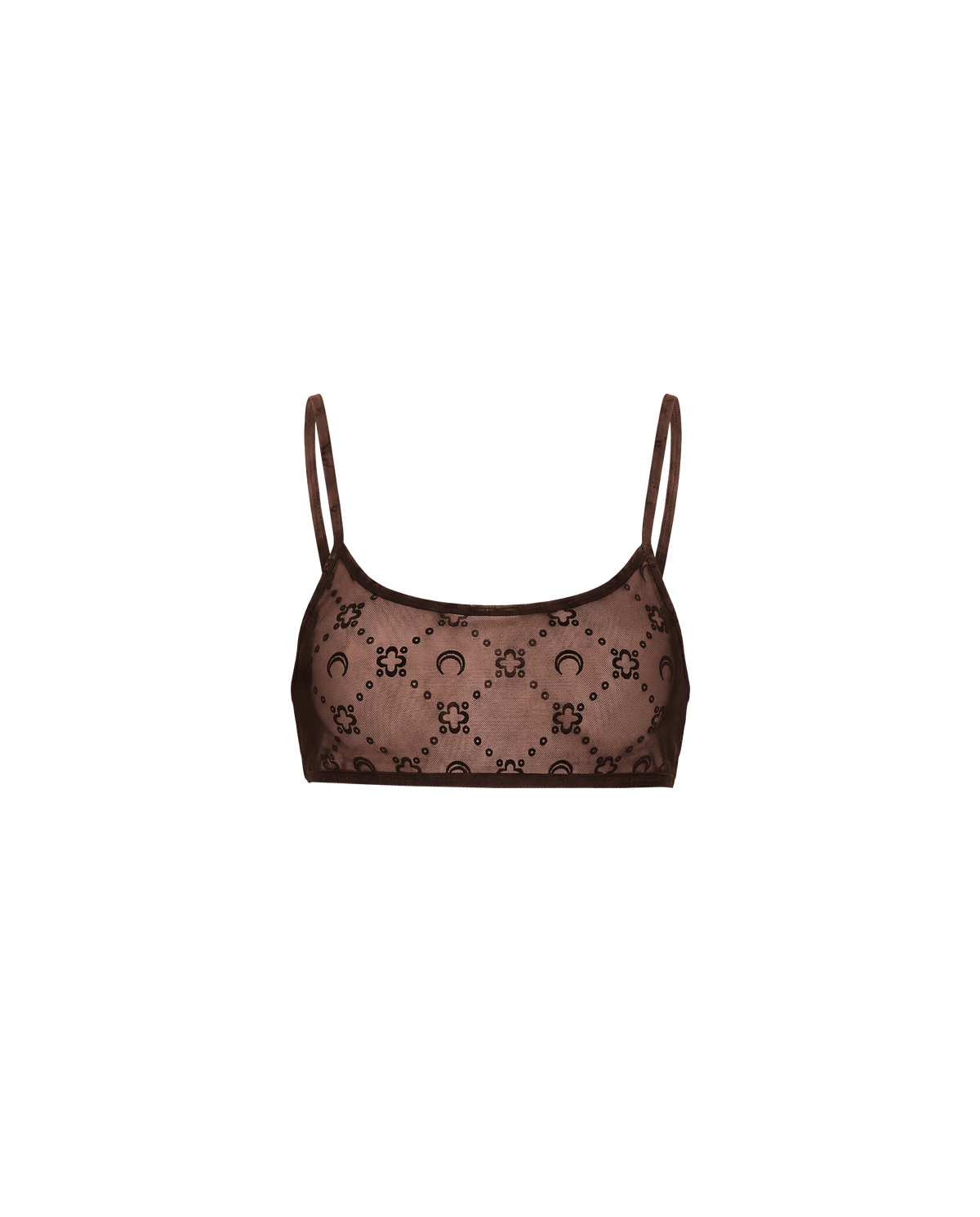 MOONOGRAM MESH FLOCK BRALETTE