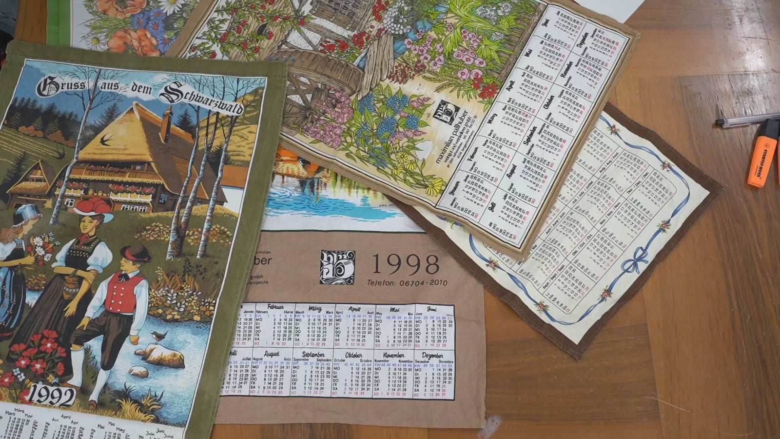 Calendar Torchons and Kitchen Tea Towels